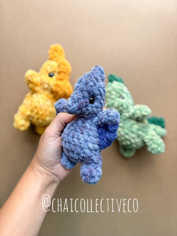Bitsy Dino Friends Parasaurolophus + Pterodactyl Crochet pattern