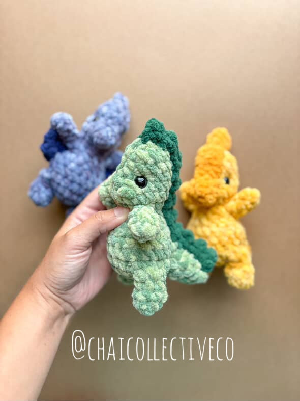 Bitsy Dino Friends Parasaurolophus + Pterodactyl Crochet pattern