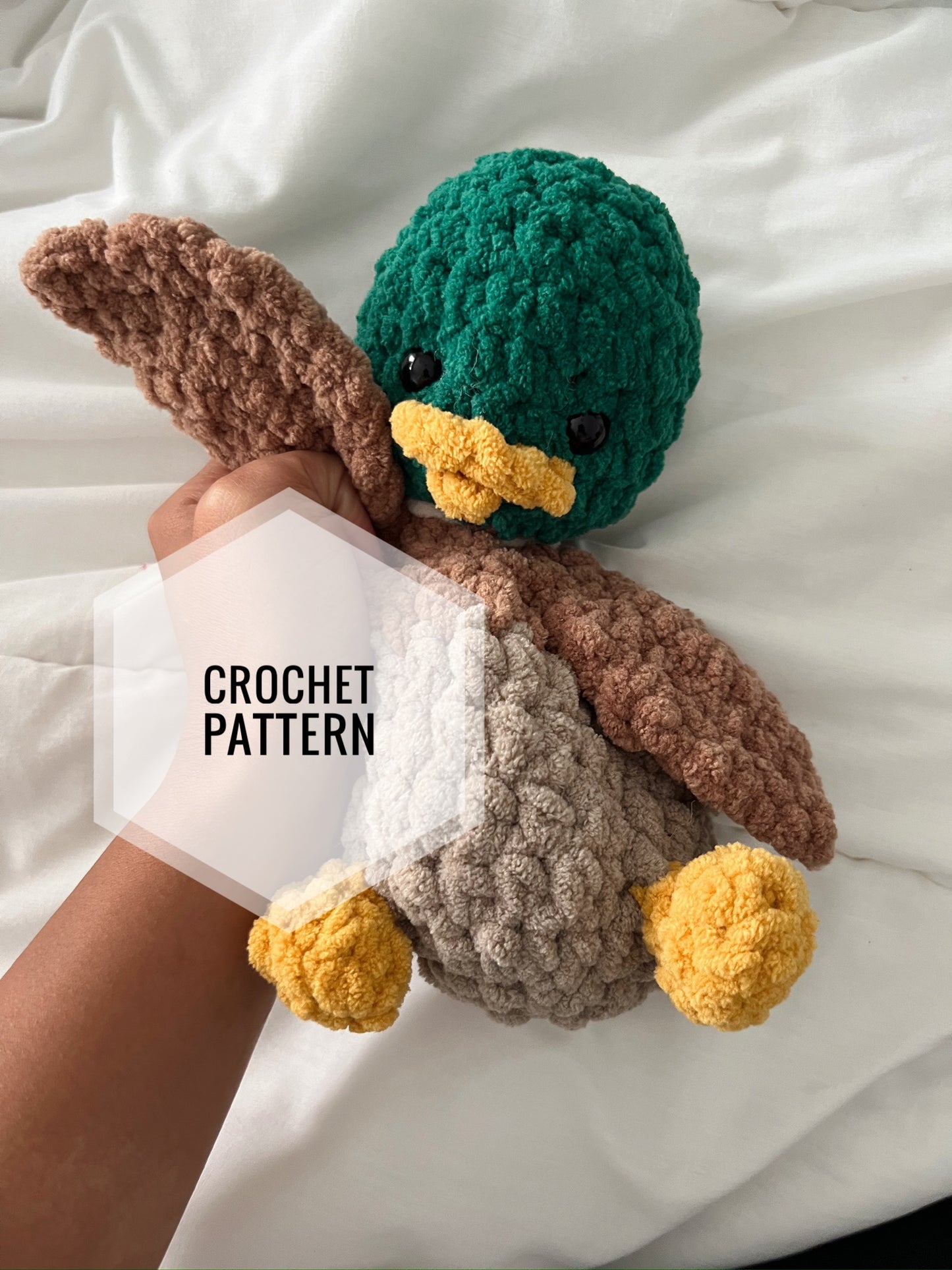 Mozzy The Mallard Crochet Snuggler Pattern