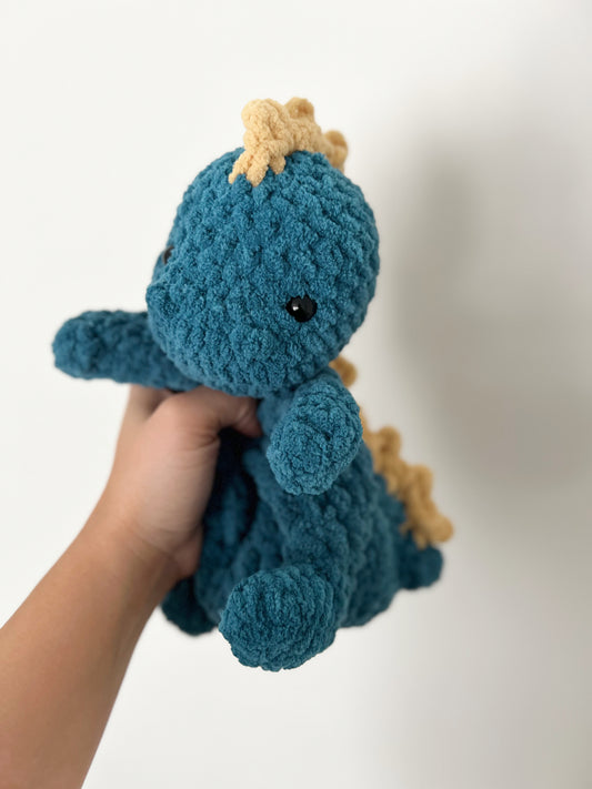 Dark teal and yellow Dino snuggler