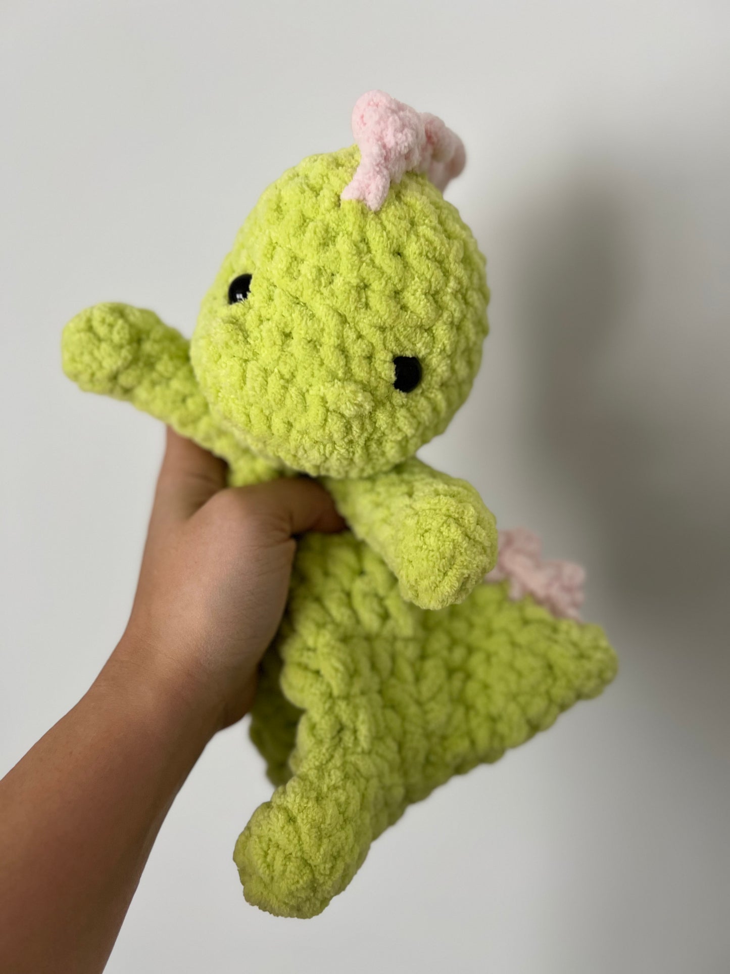 Lime green and pink Dino snuggler