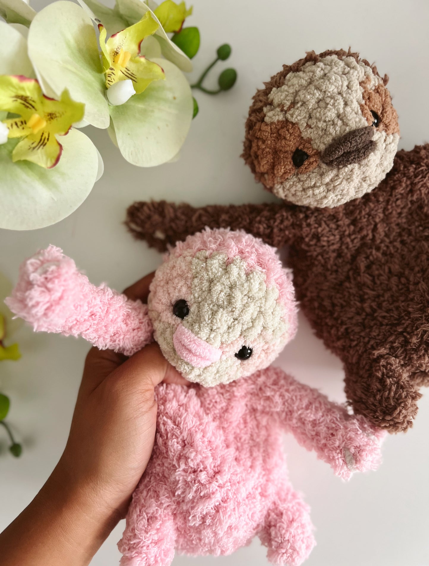 Branch and Twiggy The Sloth Crochet Snuggler and Bitsy Pattern