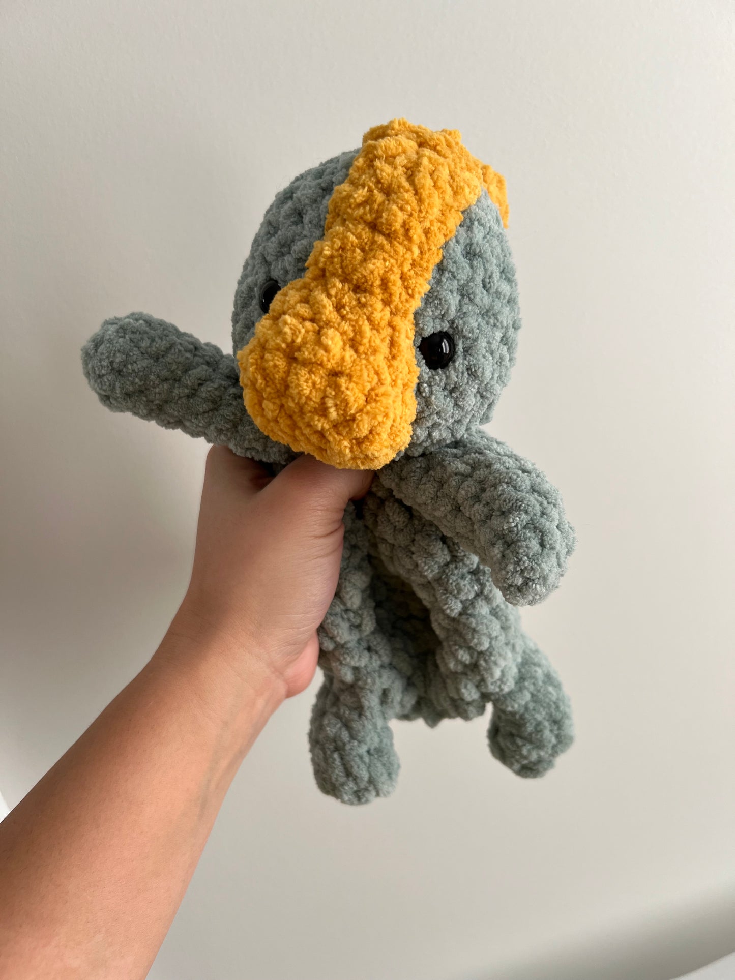 Pacey The Parasaurolophus Crochet snuggler pattern