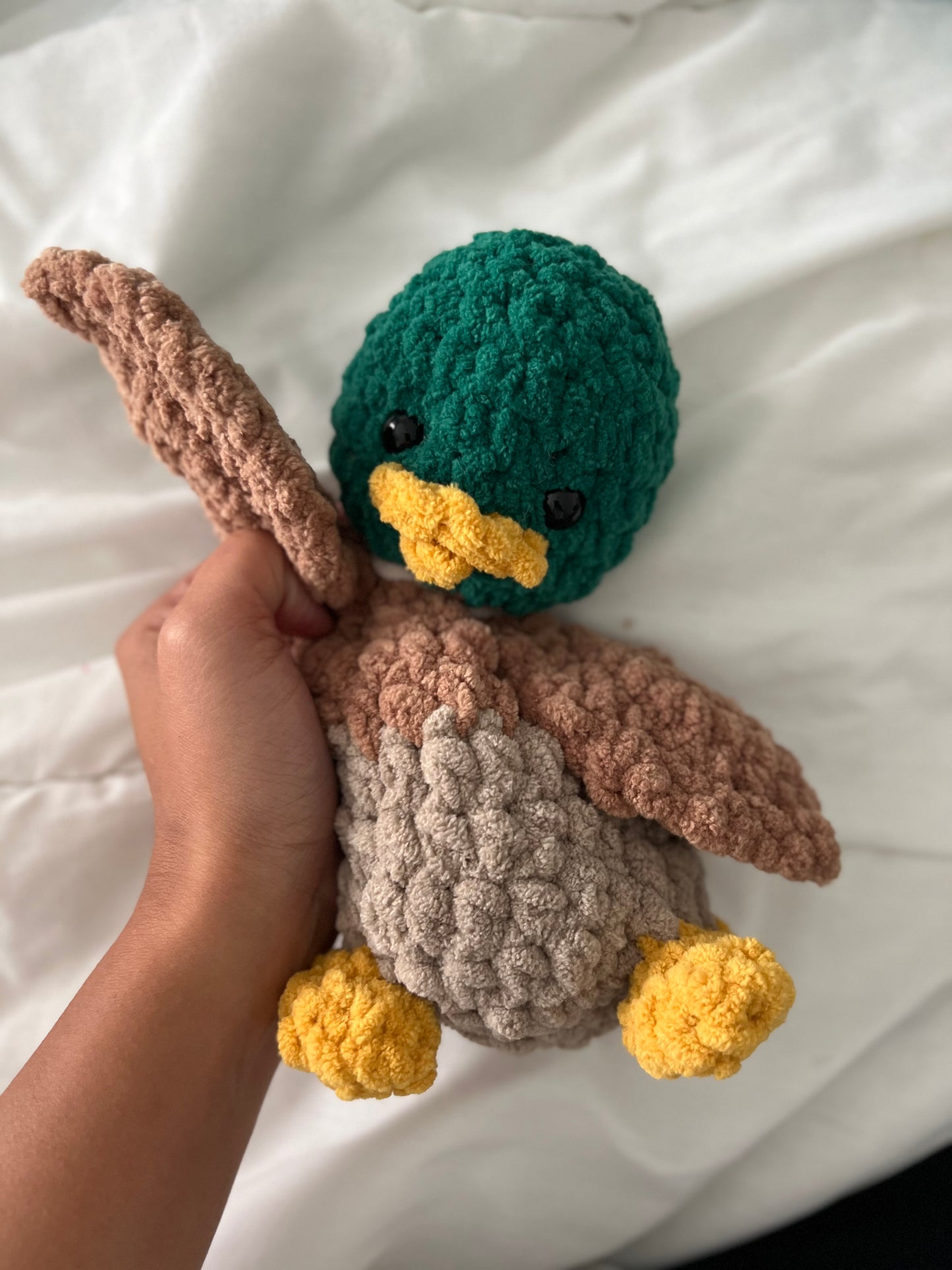 Mozzy  + Birdie The Mallards Crochet Snuggler and Bitsy Pattern