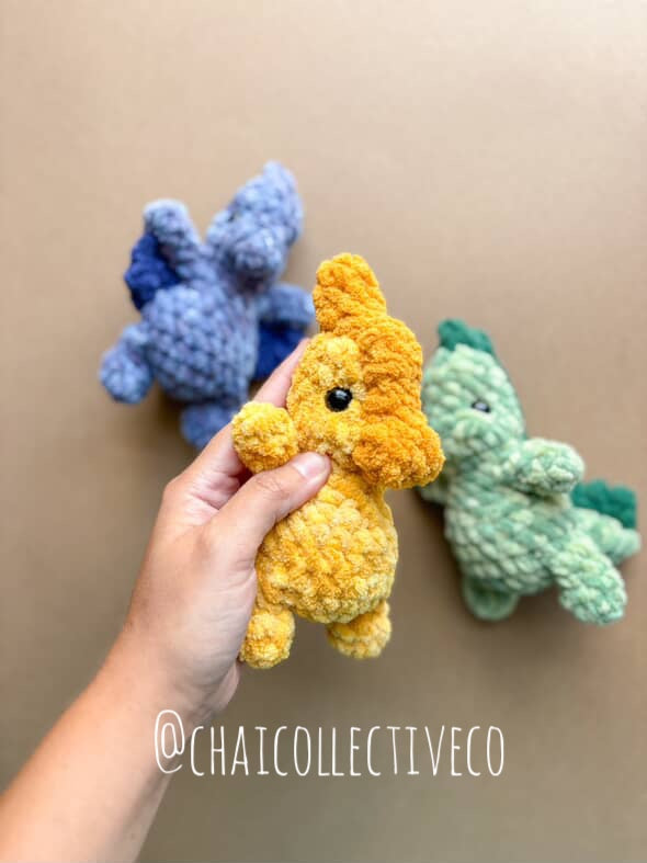 Bitsy Dino Friends Parasaurolophus + Pterodactyl Crochet pattern