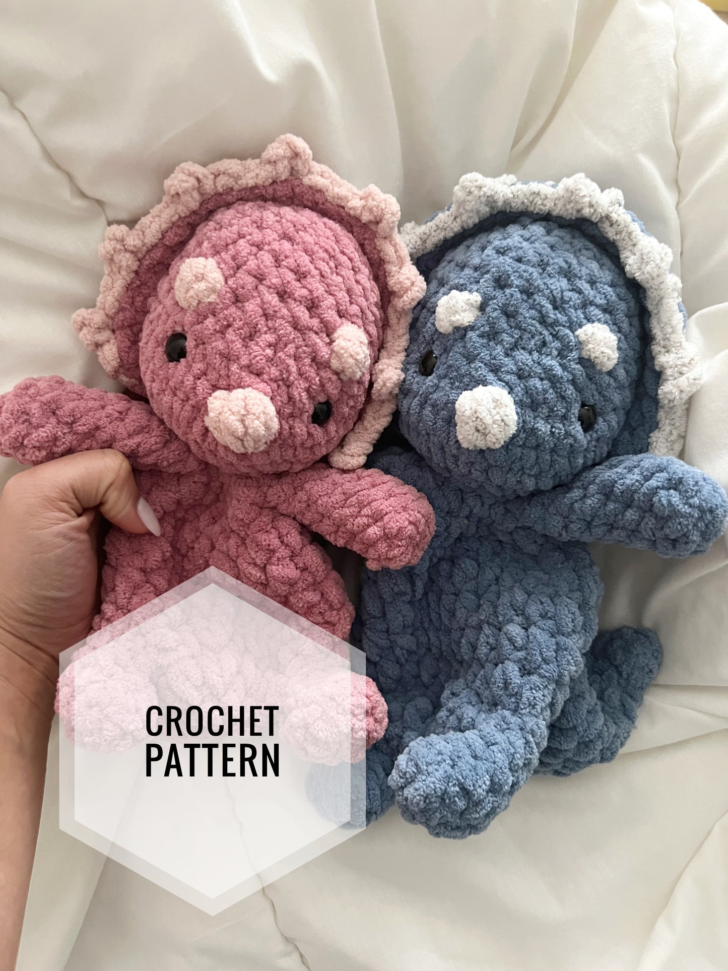 Tully The Triceratops Crochet Snuggler Pattern