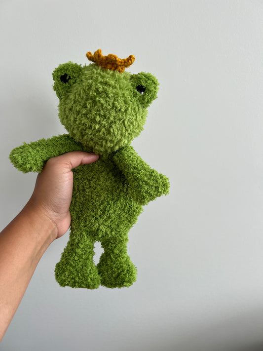 Green fluffy frog snuggler